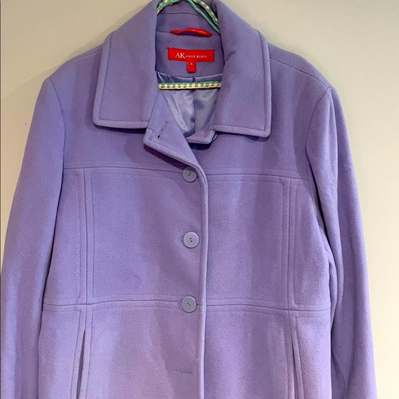 Anne Klein Woman's Lavender Pea Coat Wool Blend - Picture 1 of 10